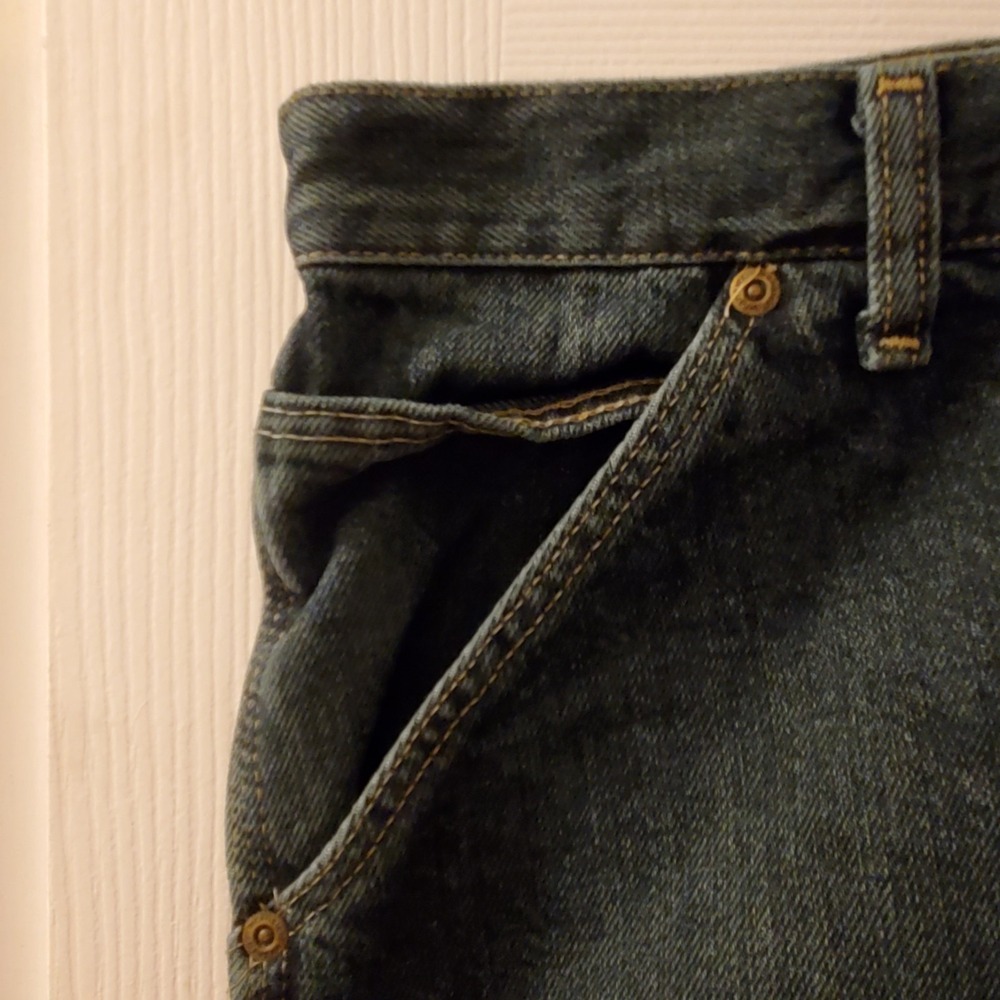 Wrangler Rugged Wear Denim Shorts Mens 50 Blue Flat Front‎ Cotton Carpenter - Picture 2 of 13